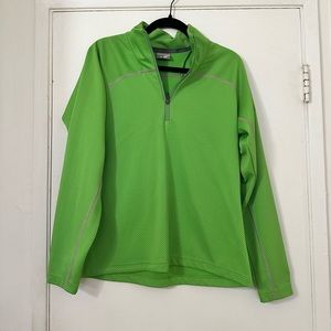Salomon green thermal layer quarter zip